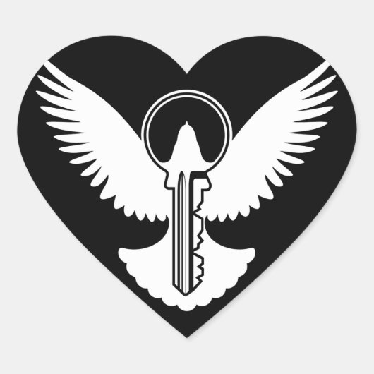 Tauchen mit Schlüssel Herz-Aufkleber (Vorderseite)