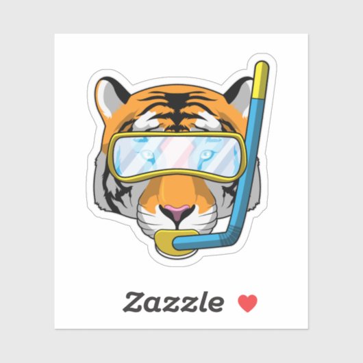 Tauchen mit Schnorchel Aufkleber (Blatt)