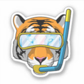 Tauchen mit Schnorchel Aufkleber (Vorderseite)