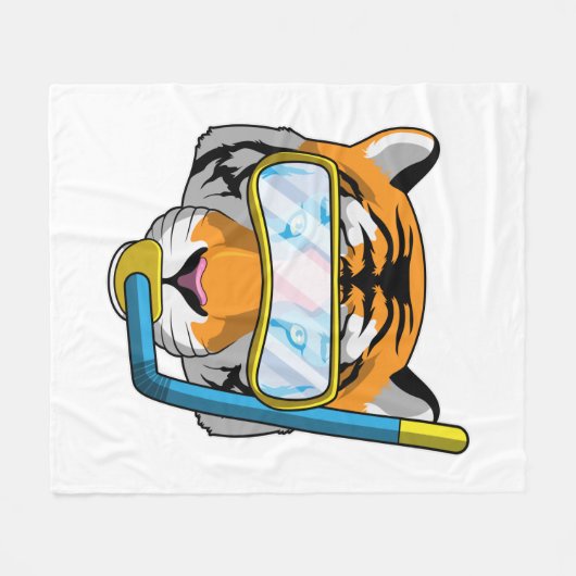 Tauchen mit Schnorchel Fleecedecke (Vorderseite (Horizontal))