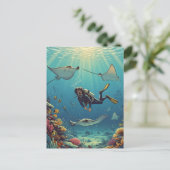 Tauchen mit Stingrochen Postkarte (Stehend Vorderseite)