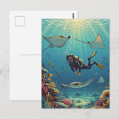 Tauchen mit Stingrochen Postkarte (Vorne/Hinten)