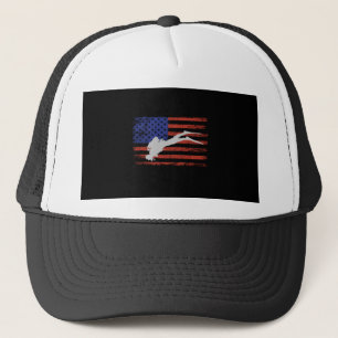 Tauchen mit US-amerikanischer Flagge-Flaggen Vinta Truckerkappe
