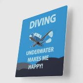 Tauchen Quadratische Wanduhr (Winkel)