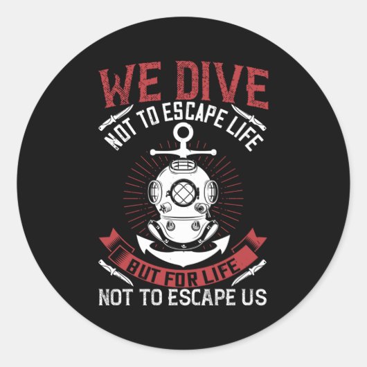 Tauchen - runder aufkleber (Vorderseite)