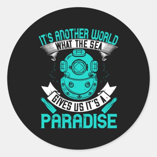 Tauchen - runder aufkleber (Vorderseite)