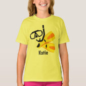 Tauchen Schnorchel Flossen Custom Girls Kinder T - T-Shirt (Vorderseite)