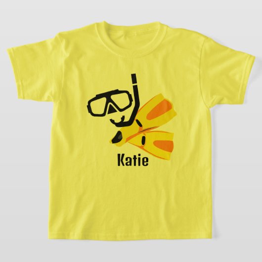 Tauchen Schnorchel Flossen Custom Girls Kinder T - T-Shirt (Ablage )