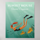 Tauchen Schnorcheln Girl Fish Unterwasser Sonnensc Poster (Vorne)