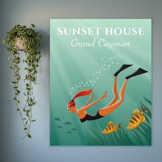 Tauchen Schnorcheln Girl Fish Unterwasser Sonnensc Poster