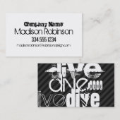 Tauchen; Schwarz und Dunkelgrau Streifen Visitenkarte (Vorne/Hinten)