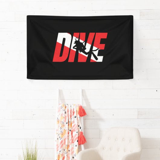 Tauchen, Scuba Diver Geschenk Taucherabtrieb Flagg Banner (Insitu)