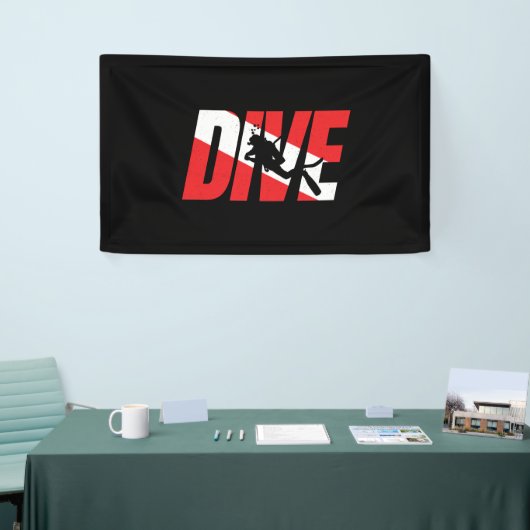 Tauchen, Scuba Diver Geschenk Taucherabtrieb Flagg Banner (Messeveranstaltung)