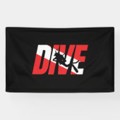 Tauchen, Scuba Diver Geschenk Taucherabtrieb Flagg Banner (Horizontal)