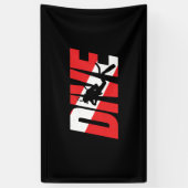 Tauchen, Scuba Diver Geschenk Taucherabtrieb Flagg Banner (Vertikal)