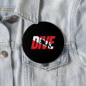 Tauchen, Scuba Diver Geschenk Taucherabtrieb Flagg Button (Beispiel)