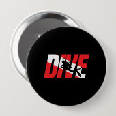 Tauchen, Scuba Diver Geschenk Taucherabtrieb Flagg Button (Vorne & Hinten)