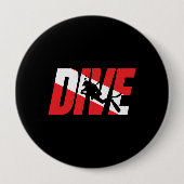 Tauchen, Scuba Diver Geschenk Taucherabtrieb Flagg Button (Vorderseite)