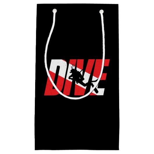 Tauchen, Scuba Diver Geschenk Taucherabtrieb Flagg Kleine Geschenktüte (Vorderseite)