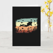 Tauchen Scuba Diving Retro Funny Geschenk Idee Karte (Gelbe Blume)