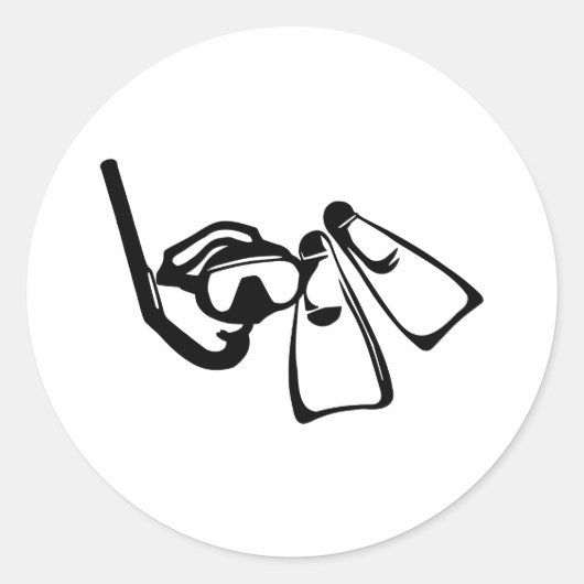 Tauchen Set Runder Aufkleber (Vorderseite)