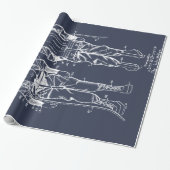 Tauchen Sie ab! Blaupause Geschenkpapier (Ungerollt)