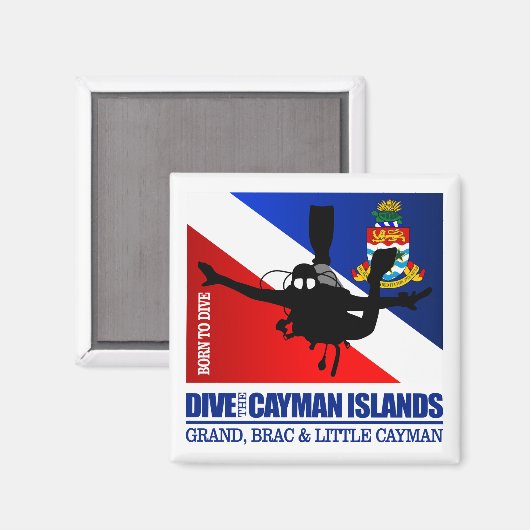Tauchen Sie die Cayman Islands DF2 Magnet (Vorderseite/Rückseite)