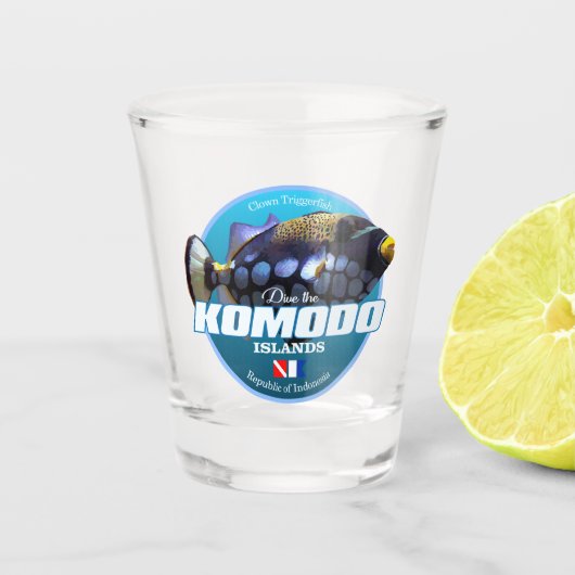 Tauchen Sie die Komodo-Inseln (DD2) ein Schnapsglas (Vorderseite)