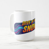Tauchen Sie ein in das Schneesnowboard Kaffeetasse (Vorderseite Links)
