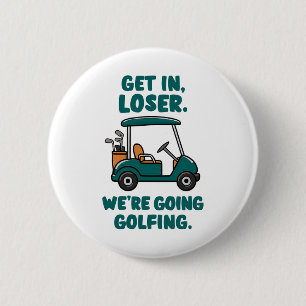 Tauchen Sie ein in den Golfplatz von Funny Retro G Button
