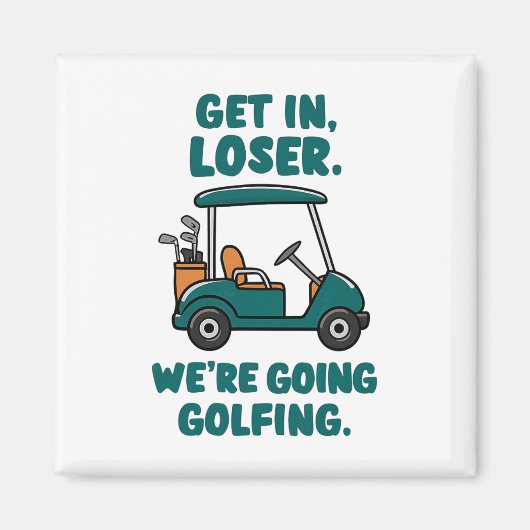 Tauchen Sie ein in den Golfplatz von Funny Retro G Magnet (Vorne)