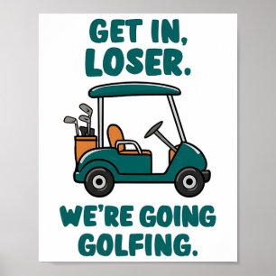 Tauchen Sie ein in den Golfplatz von Funny Retro G Poster
