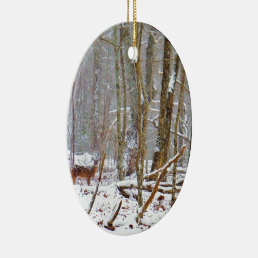 Tauchen Sie ein in den Schnee, Hirsch im Arrowhad- Keramikornament (Rechts)