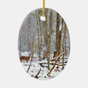 Tauchen Sie ein in den Schnee, Hirsch im Arrowhad- Keramikornament