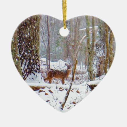 Tauchen Sie ein in den Schnee, Hirsch im Arrowhad- Keramikornament (Vorne)