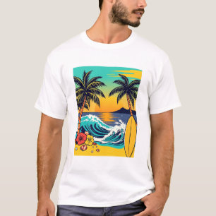 Tauchen Sie ein in den Sommer mit lebhaften Strand T-Shirt