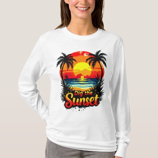 Tauchen Sie ein in den Sunset Volleyball Tee - Per (Vorderseite)