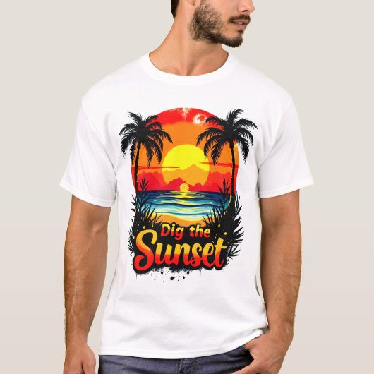 Tauchen Sie ein in den Sunset Volleyball Tee - Per (Vorderseite)