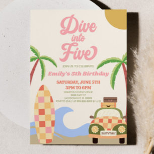 Tauchen Sie ein in die fünf Beach Surf Retro 5. Ge Einladung