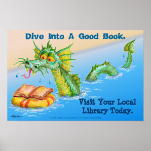 Tauchen Sie ein in ein gutes Buch. Poster