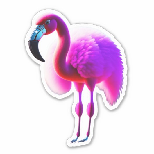 Tauchen Sie ein in eine Welt der Flamingo Stickers Aufkleber (Vorderseite)