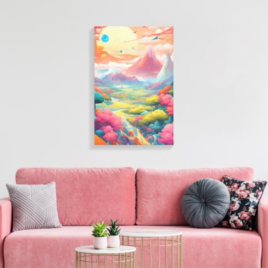 Tauchen Sie ein in eine Welt surrealer Abstrakter Leinwanddruck (Insitu (Wohnzimmer))