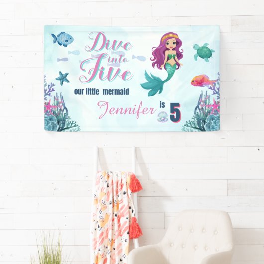 Tauchen Sie ein in fünf Lila Meerjungfrauen 5. Geb Banner (Insitu)