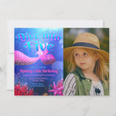 Tauchen Sie ein in fünf - Meerjungfrau mit Foto La Einladung (Vorderseite)