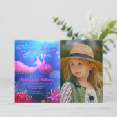 Tauchen Sie ein in fünf - Meerjungfrau mit Foto La Einladung (Stehend Vorderseite)