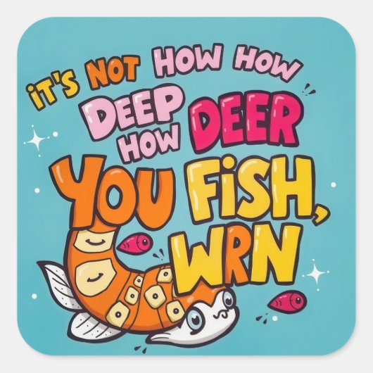 Tauchen Sie ein in Spaß mit diesem Whimsical Desig Quadratischer Aufkleber (Vorderseite)