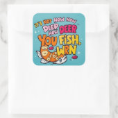 Tauchen Sie ein in Spaß mit diesem Whimsical Desig Quadratischer Aufkleber (Tasche)