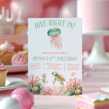 Tauchen Sie ein, unter dem Meer, Pastel Geburtstag