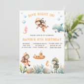 Tauchen Sie ein, unter dem Meer, tauchen Sie ein z Einladung (Stehend Vorderseite)