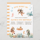 Tauchen Sie ein, unter dem Meer, tauchen Sie ein z Einladung (Vorne/Hinten)